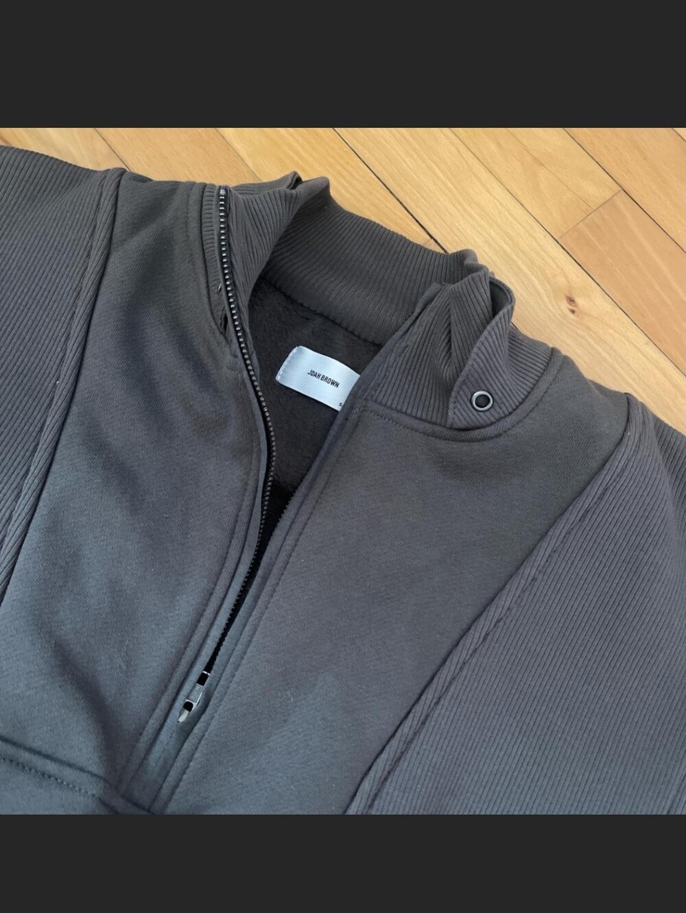 Joah Brown Retro Half Zip Charcoal Pullover - S/M - Picture 5 of 9